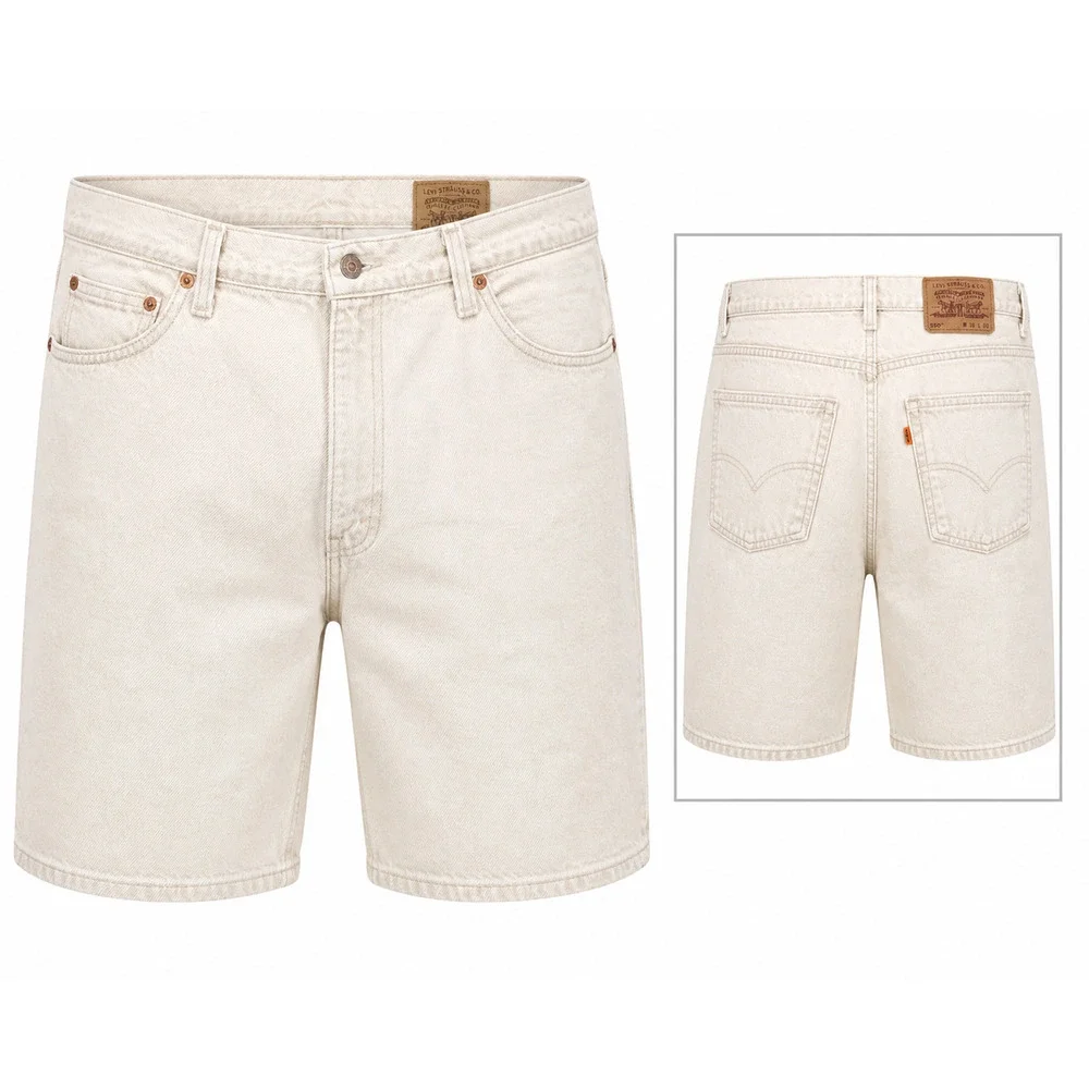 Vintage Levis Orange Tab 550 Ivory Denim Shorts Jorts Relaxed Fit Dadcore W38